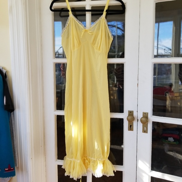 Vintage Other - Vintage - Yellow Slip Dress